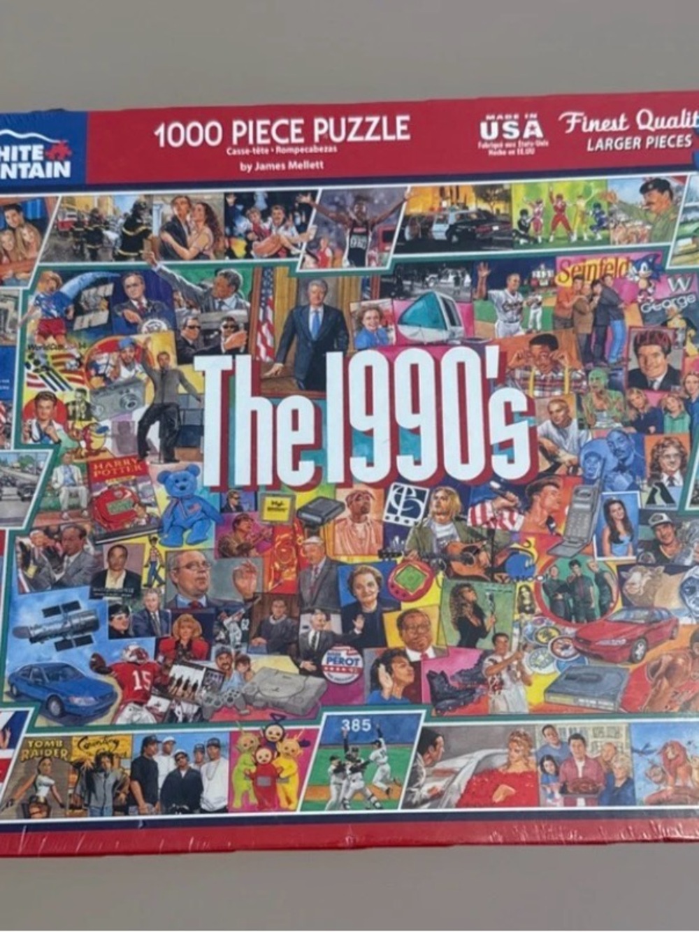 The 1990's - White Mountain 1000 Piece Jigsaw Puzzle 24" x 30" New Sealed